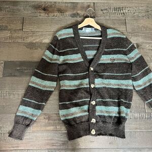 Sergio Tacchini Wool Cardigan Sweater Men’s ML Italian Striped